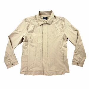 BYLT District Jacket Sand Beige Snap Front Overshirt Large